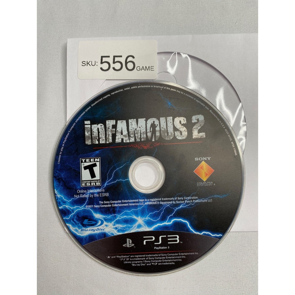 InFamous 2 Sony PlayStation 3 PS3 Video Game Disc Only